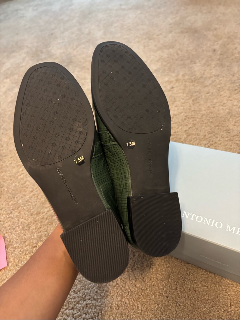 ANTONIO MELANI Dark Green Leather Bit Loafers - Picture 3 of 3